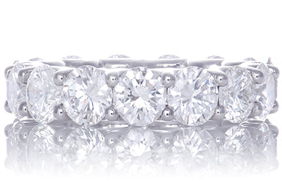 Round Brilliant Diamond Eternity Band with Shared Prong