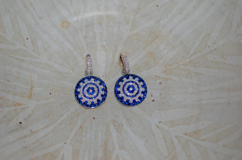 Sapphire and Diamond Renaissance Charm Earrings