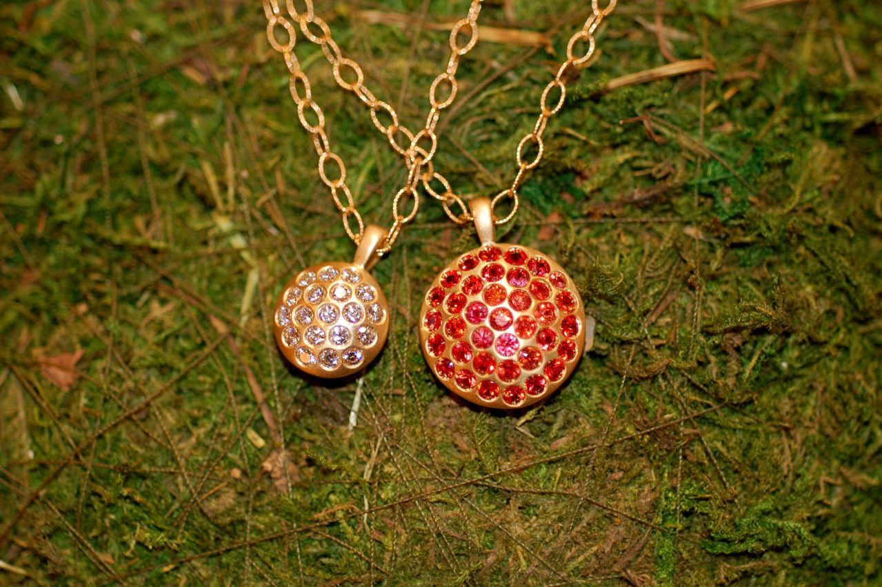 Burnished Diamond and Sapphire Necklaces