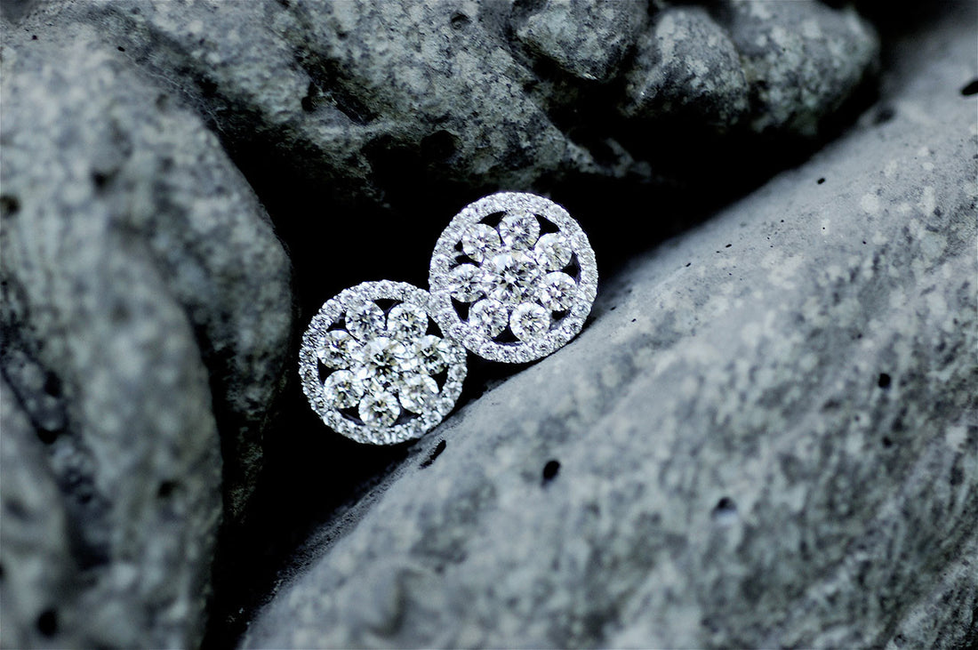 Diamond Flower Studs